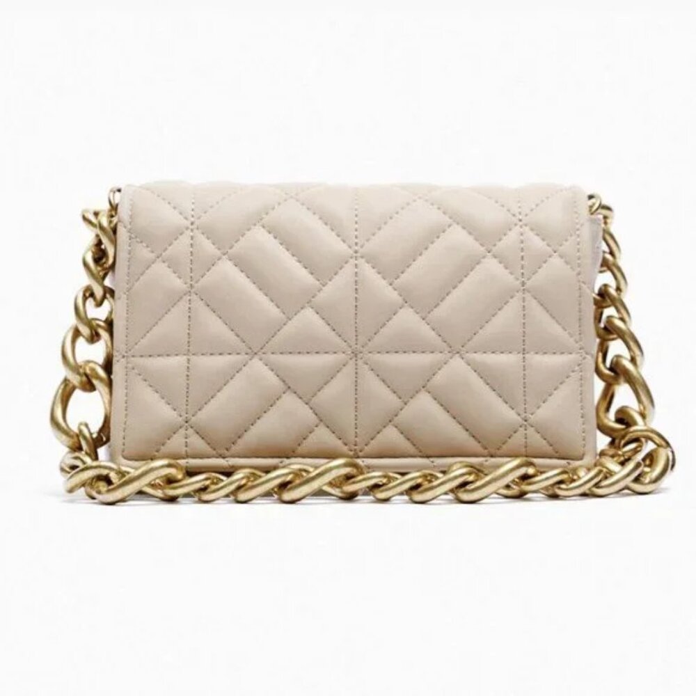 NWOT ZARA QUILTED SHOULDER BAG WITH CHAIN
